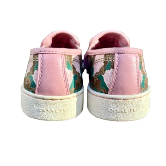 COACH Floral Signature Khaki/Pink Slipon Sneakers SZ 6.5 - Picture 5 of 7